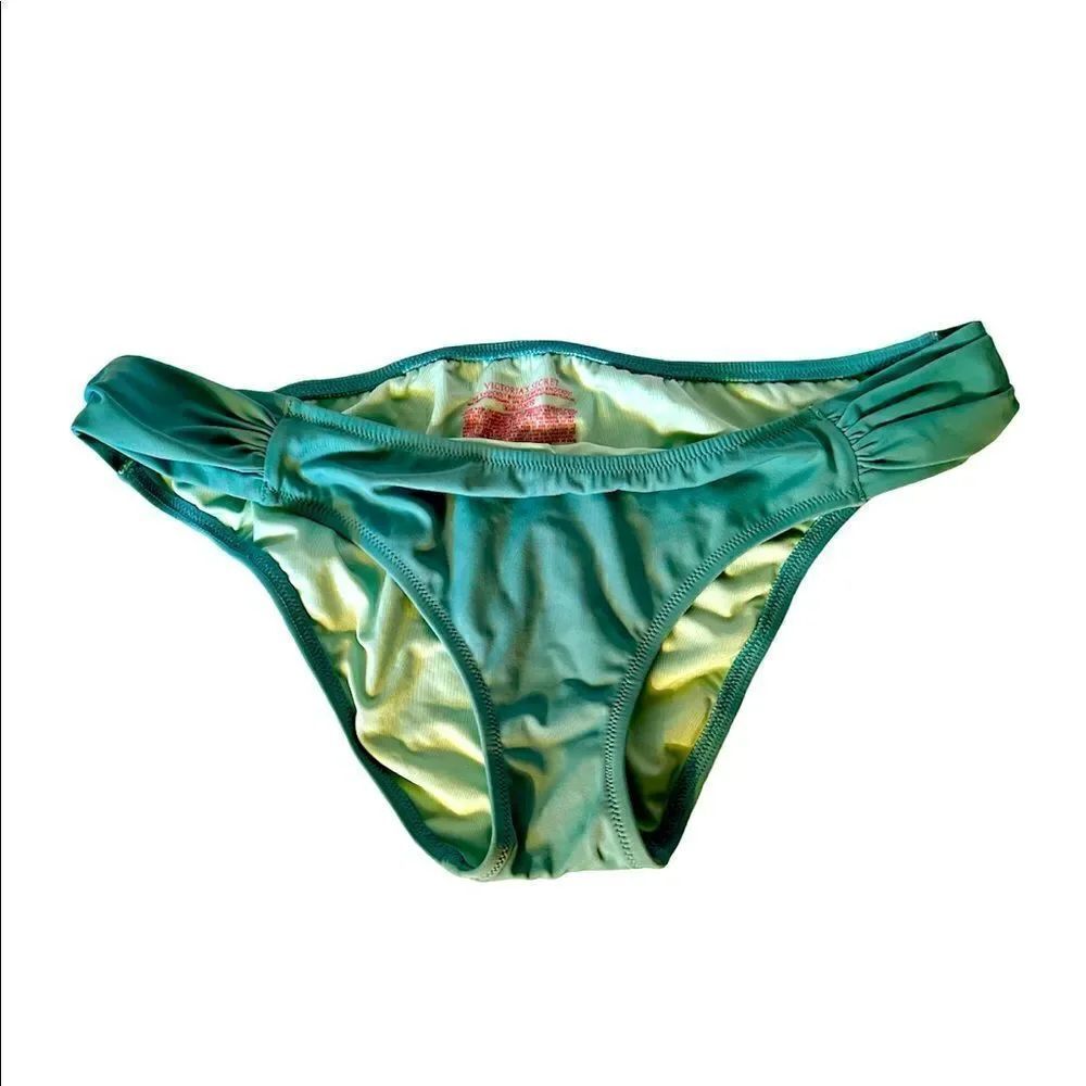 Victoria's Secret Seafoam Blue Green Knockout Solid Bikini Bottoms Sz Large.